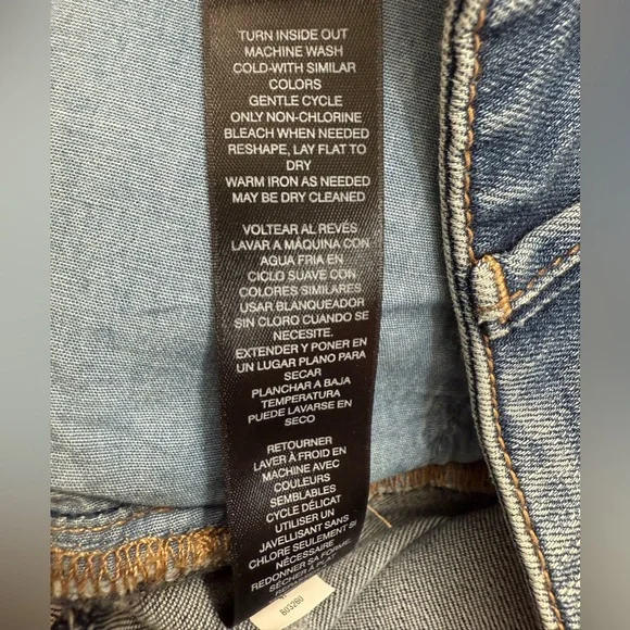 WHBM The Skinny Leather Trim Jeans Size 6 - Picture 12 of 16